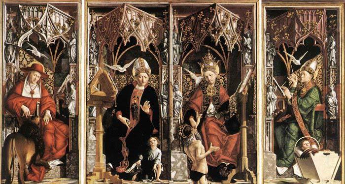 PACHER, Michael Altarpiece of the Church Fathers china oil painting image